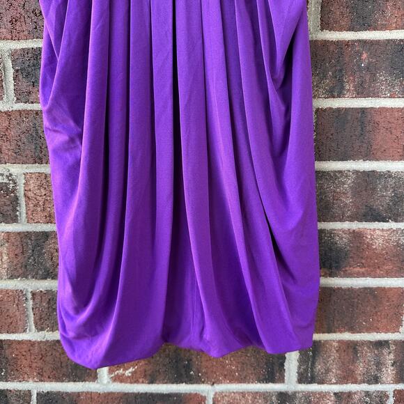 Sz 4 BCBG MaxAzria Y2K NWT Deadstock Purple Bubble Hem Dress Rhinestone 00s Glam - Picture 3 of 8